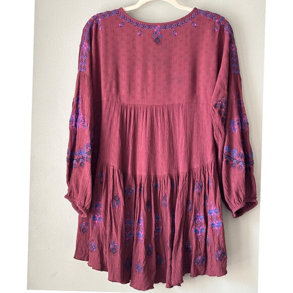 Free People Ariana Tunic Mini Dress Embroidered Top - Picture 2 of 2